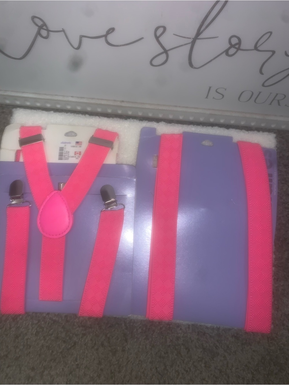 Neon Pink Suspenders